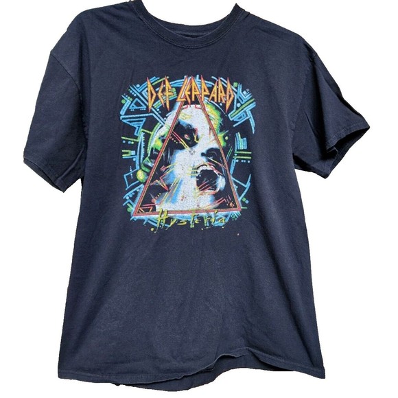 Def Leppard Hysteria 2016 Black Band T-Shirt Size XL Rockin Retro - Picture 1 of 4
